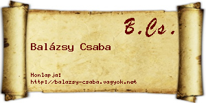 Balázsy Csaba névjegykártya