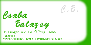 csaba balazsy business card